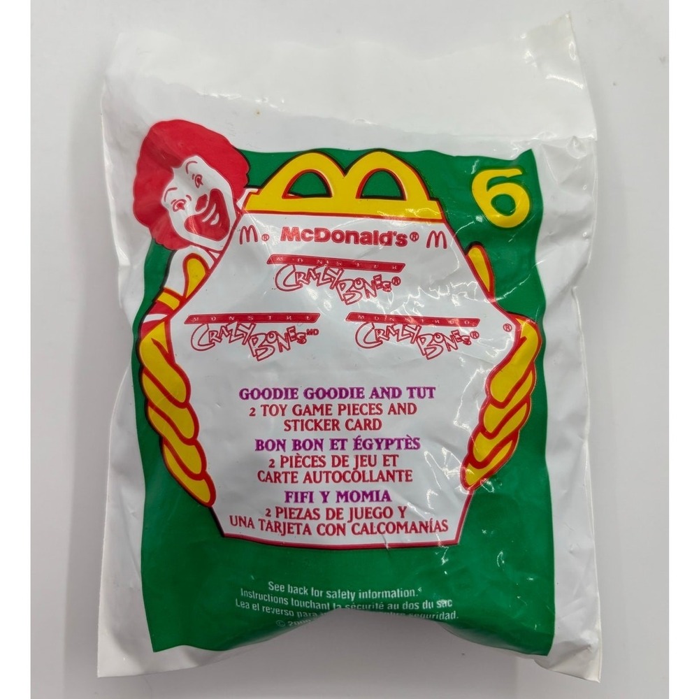2000 Monster Crazy Bones‎ McDonald's Happy Meal #6 GOODIE GOODIE AND TUT Sealed
